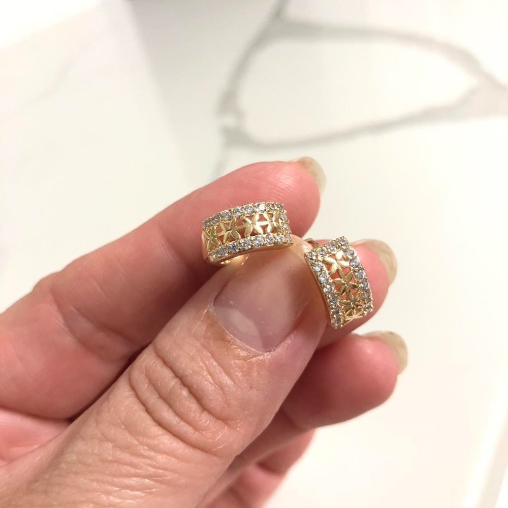 18k Gold Filled Huggie Earrings - Picture 2 of 3